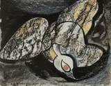 L'oiseau by Henry de Waroquier, 1936, Pastel, fusain et encre sur papier collé sur carton, sold May 2026