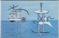Schiff und Flugzeug by Henri Nouveau, 1946, Huile, gouache, pastel et fusain, sold May 2026
