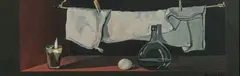 Linge, bougie œuf et carafe by Hubert Gaillard, 1968, Gouache, sold May 2026
