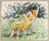 Repos estival by Louis Charrat, 1963, Aquarelle et encre (plume), sold May 2026