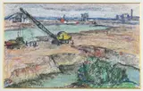 Chantier en bord de rivière by Louis Charrat, Pastel et fusain, sold May 2026