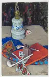 Lampe et cartes à jouer by Louis Charrat, Gouache, sold May 2026