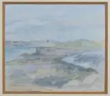 Paysage au phare en Normandie by Jacques Truphémus, Aquarelle sur traits de mine de plomb, sold May 2026
