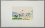 Baigneurs à Tougues (Haute-Savoie) by Paul Philibert-Charrin, 1962, Pastel monté sous passe partout, sold May 2026