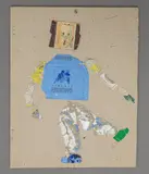 Personnage en mouvement by Paul Philibert-Charrin, Collage de paquets de cigarettes et de boîtes d'allumettes découpés sur carton, non signé, sold May 2026