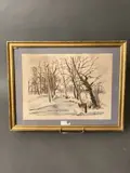Sans titre. [Paysage d'hiver] by André Dignimont, Lithographie en couleurs, sold Apr 2025