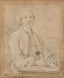 Portrait d'homme assis à son bureau by Louis Jean-Jacques Durameau, Crayon sur papier Dim, sold Apr 2025
