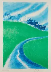 Natura Nostra by André Brasilier, Lithographie en couleur sur papier Signé en bas à droite et justifié, sold Apr 2025
