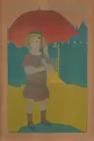 Jeune fille au parapluie by Bernard Boutet de Monvel, Aquatinte, sold Apr 2025