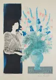 Jeune femme au vase de fleurs by André Brasilier, Lithographie, sold Apr 2025