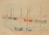 Voiliers dans la baie de Saint-Tropez by Henri Lebasque, Aquarelle sur papier, sold Apr 2025