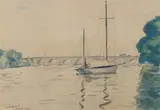 Voiliers au mouillage près du port, Poissy by Albert Marquet, 1929, Aquarelle sur papier, sold Apr 2025