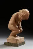 Amour accroupi by Albert Marque, 1911, Epreuve en terre cuite, sold Apr 2025