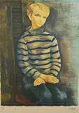 Portrait de jeune homme by Jean Kisling, Lithographie signée et numérotée, sold Mar 2025