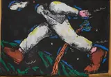 Perdu la tête by Jean-Charles Blais, 1984, Gouache et morceaux de papiers fixés par des épingles sur papier, sold Mar 2025