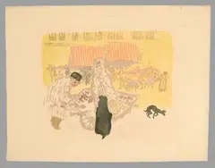 Le marchand des quatre-saisons, planche de la série « Quelques aspects de la vie de Paris » by Pierre Bonnard, 1899, Lithographie en couleurs sur vélin, sold Dec 2025