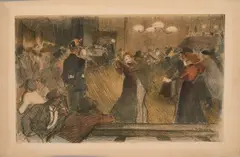 Bal de barrière by Théophile Steinlen, Lithographie en couleurs sur vélin, un peu jaunie, sold Dec 2025
