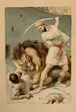 Illustration pour La princesse de Babylone de Voltaire by Frédéric-Auguste Laguillermie, Aquarelle sur traits de crayon noir, sold Dec 2025