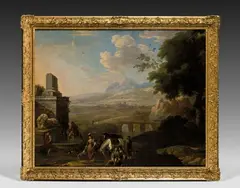 Le repos des cavaliers à la fontaine by Johannes Lingelbach, Toile, sold Dec 2025