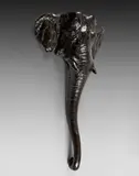Tête d'éléphant by Paul Edouard Delabrierre, Bronze à patine brune nuancée de vert, sold Dec 2025