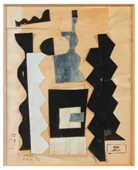 λ Composition by Paul Colin, Collage sur papier, sold Nov 2025