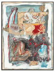 λ Fleurs de mer by Jacques Doucet, Technique mixte et collage sur papier, sold Nov 2025