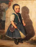 La petite marchande de balais by Louise Adélaïde Desnos, Toile, sold Nov 2025