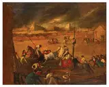 La course des taureaux by Manuel Gomez Diaz, Toile, sold Nov 2025