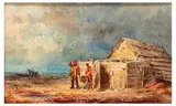 Près de la cabane by Ernest-Georges Chauvier de Léon, Aquarelle, sold Nov 2025