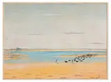 Troupeau de taureaux en Camargue by Jean Godebski, Aquarelle gouachée, sold Nov 2025