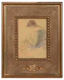 Femme à la couture by Emile Verbrugge, Pastel et fusain, sold Nov 2025