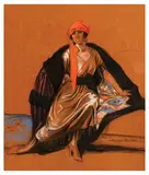 Élégante au turban by Jacques Leclerc, 1921, Pastel et fusain, sold Nov 2025