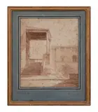 Vue urbaine d’Italie by Auguste-Siméon Garneray, Plume et lavis de sanguine sur traits de mine de plomb, sold Oct 2025