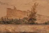 Fort Saint André by Auguste Bigand, Encre et crayon sur papier, sold Oct 2025