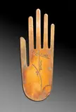 La Main, ligne de vie by Roger Bezombes, Épreuve en bronze à patine dorée nuancée (rayures, petits à-coups), sold Jun 2025