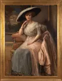 Portrait de dame dans un intérieur by Fernand Toussaint, Toile d'origine Hauteur :, sold Apr 2026
