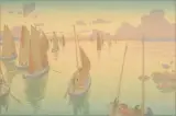 Le coucher du soleil Planche de la série « Les Aspects de la Nature » by Henri Rivière, 1897, Lithographie en couleurs, timbrée en bas à gauche, bords un peu jaunis, sold Apr 2026