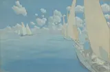Nuit en mer Planche de la série « Les Aspects de la Nature » by Henri Rivière, 1897, Lithographie en couleurs, légèrement jaunie, timbrée en bas à gauche, sold Apr 2026