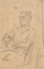 Autoportrait avec Tabou by Albert Gleizes, 1944, Crayon et rehaut de craie blanche sur papier, sold Apr 2026