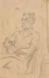 Autoportrait avec Tabou by Albert Gleizes, 1944, Crayon et rehaut de craie blanche sur papier, sold Apr 2026
