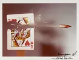 Bullet through queen of hearts by Harold Eugene Edgerton, Tirage photographique couleur, sold Jun 2026