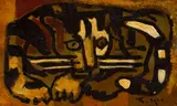 Université des Beaux-Arts de Hanoï, promotion 1977. Le chat by Pham Luc, Panneau en bois laqué polychrome signé en bas à droite, sold Apr 2024