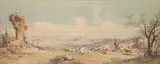 Vue de Nice, depuis les hauteurs environnantes by Emmanuel Costa, Aquarelle sur papier, sold Nov 2023