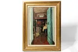 Intérieur provençal by Eugène Baboulène, 1989, Huile et gouache sur toile Signé E, sold May 2024