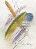Composition by Joan Mitchell, Pastel en couleurs sur papier signé en bas à droite, dédicacé "Pour mon ami Roger, Bord de, sold Dec 2023