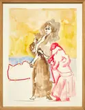 Les Caprices de Goya joués à la laine", 2014-2015 by Laure Bréaud, Aquarelle, crayon, encre et laine sur papier Signé au dos Dimensions :, sold Dec 2023