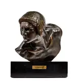 Buste d'homme by Constant Roux, Epreuve en bronze à patine brune, sold Oct 2023