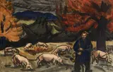 Le porcher by Jules-Émile Zingg, 1955, Aquarelle sur papier signée et datée en bas à droite Dimensions :, sold Oct 2023