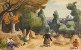 Les paysans by Jules-Émile Zingg, Aquarelle et crayon sur papier Dimensions :, sold Oct 2023