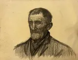 Portrait d'homme by Jules-Émile Zingg, Crayon noir sur papier, sold Oct 2023